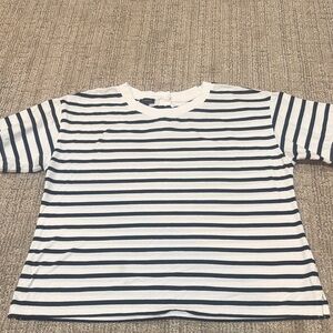 Talbots Black and White Striped Tee